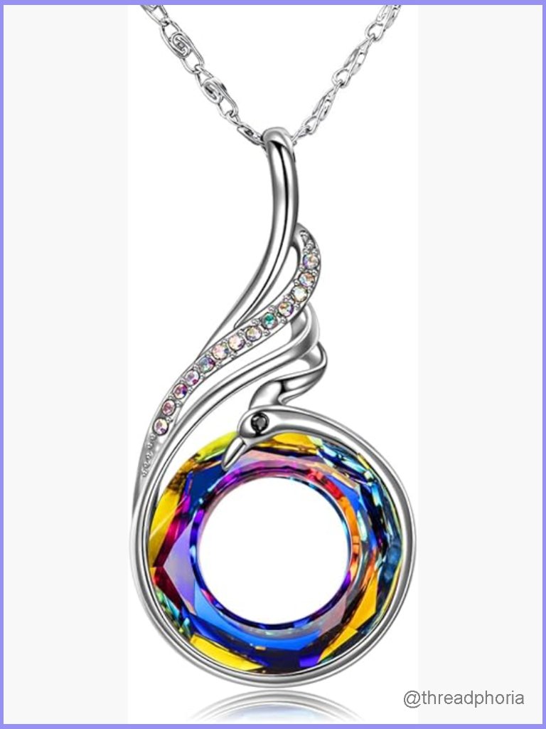Phoenix Pendant Necklace Swarovski Crystal 18" Lobster Claw